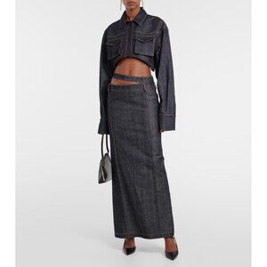 THE MANNEI Ararat Maxi Skirt Dark Blue Denim